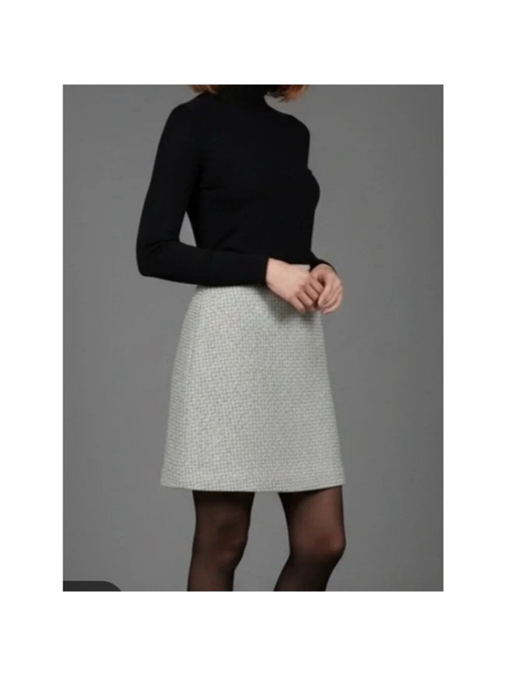 Club Monaco Gray Houndstooth Mini Skirt gray size 8 NWT